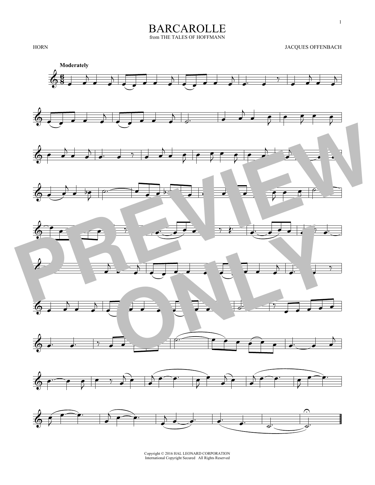 Produktgalerie: Seite 1 von 1 Barcarolle, Jacques Offenbach, Horn