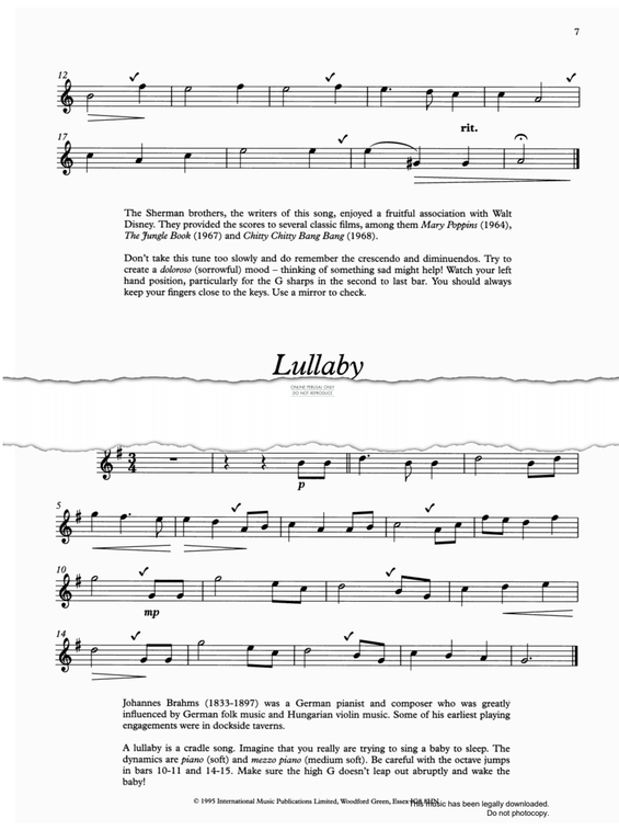 Product gallery: Page 1 of 1 Lullaby, Johannes Brahms
