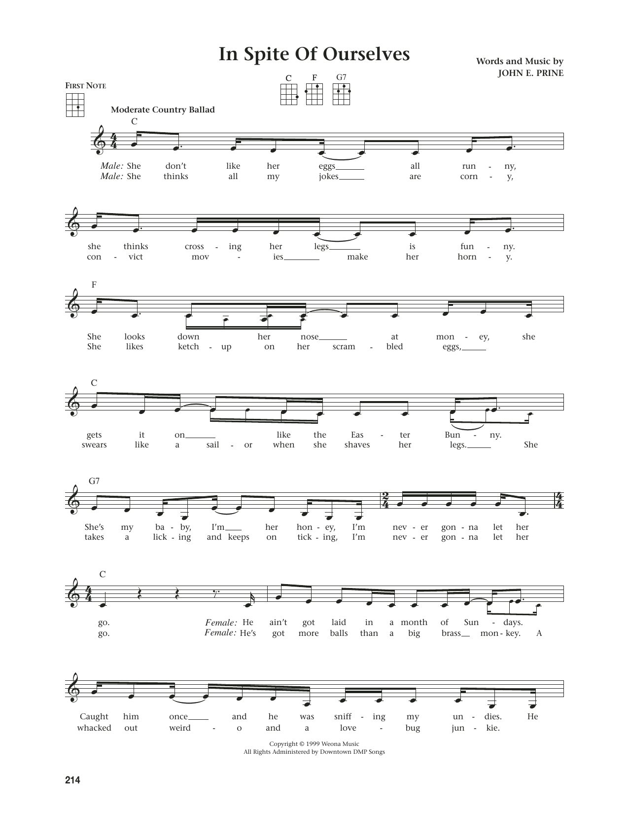 Produktgalerie: Seite 1 von 1 In Spite Of Ourselves (from The Daily Ukulele) (arr. Jim Beloff), John Prine, Ukulele