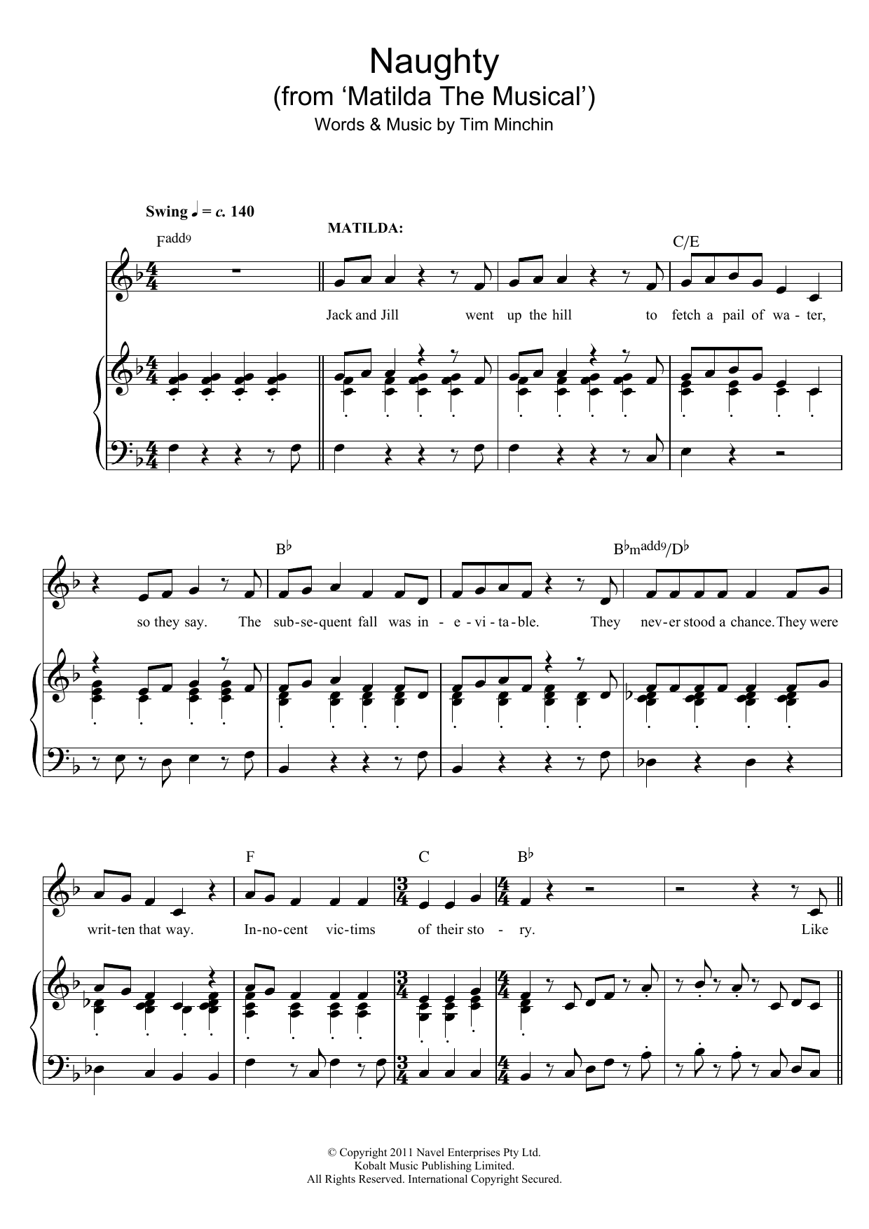 Produktbild zu: Naughty (from Matilda The Musical)