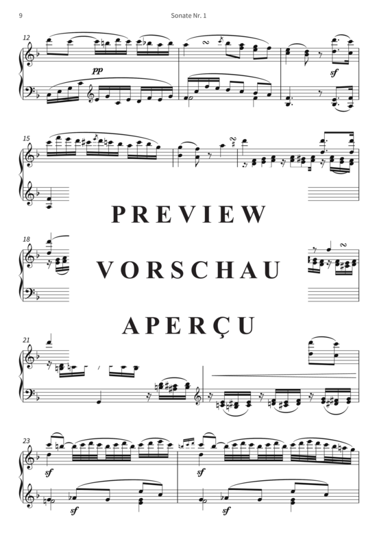 Produktgalerie: Seite 12 von 21 Sonate Nr. 1 - op. 2 No. 1, f-Moll , , Klavier Solo