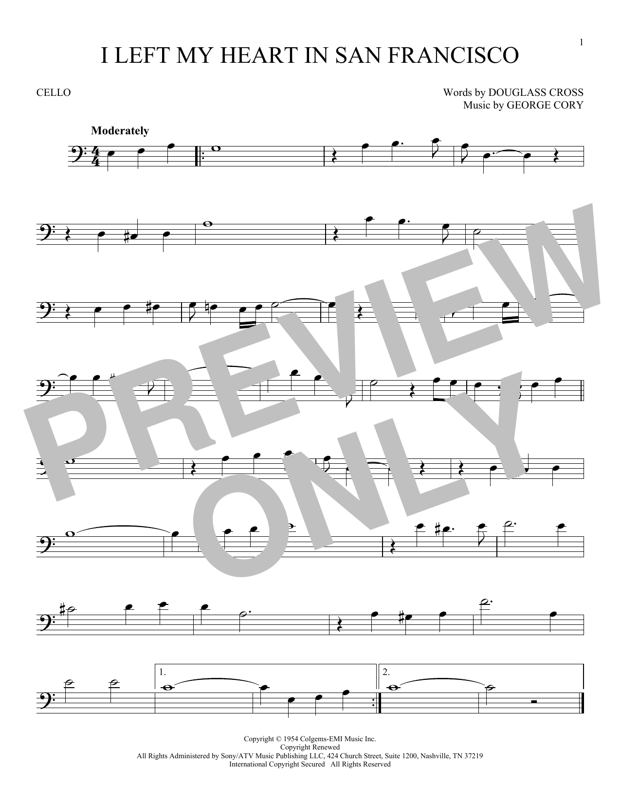 Produktgalerie: Seite 1 von 1 I Left My Heart In San Francisco, Tony Bennett, Violoncello