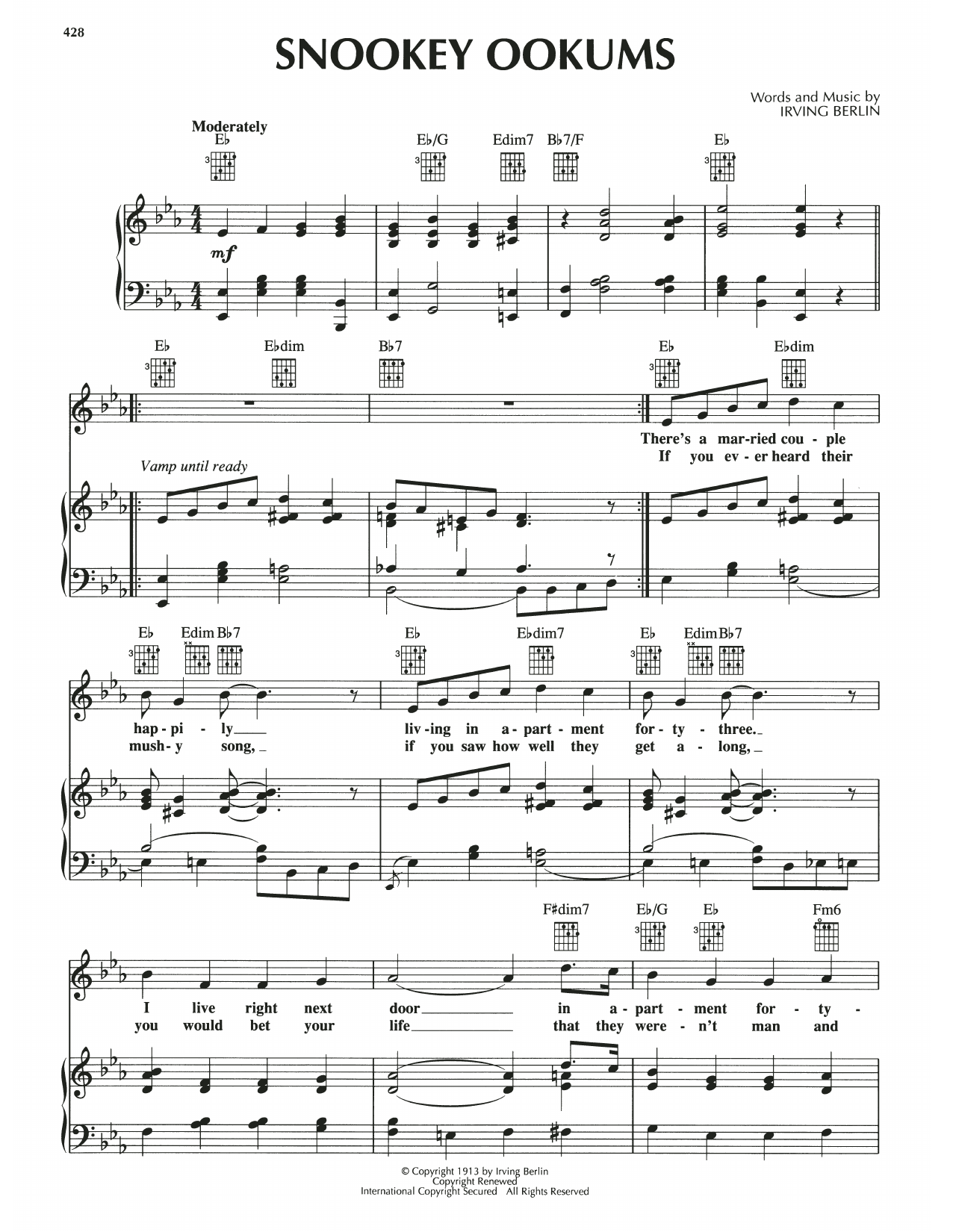 Produktgalerie: Seite 1 von 1 Snookey Ookums, Irving Berlin, Gesang, Gitarre, Klavier