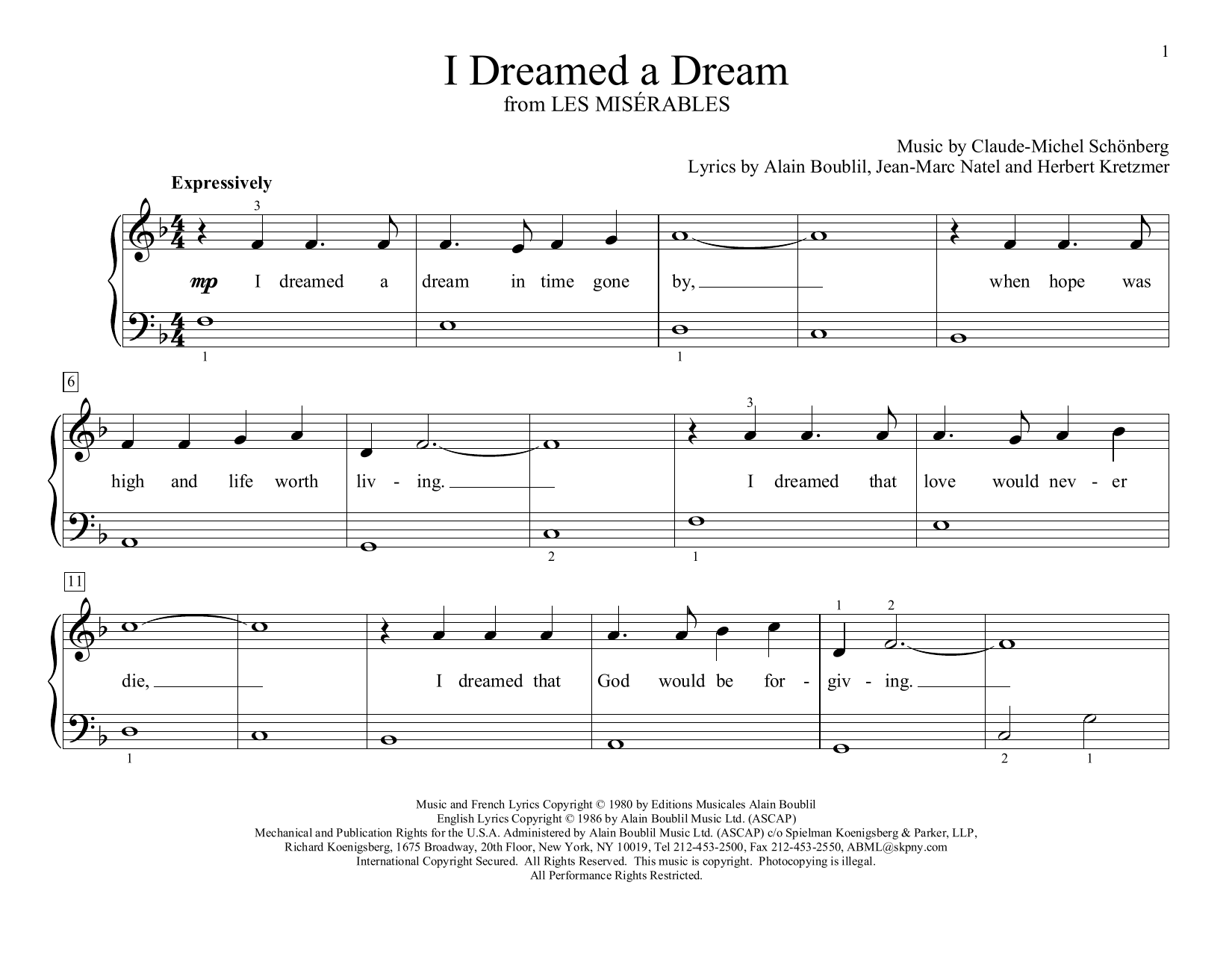 Produktbild zu: I Dreamed A Dream (from Les Miserables) (arr. Christopher Hussey)