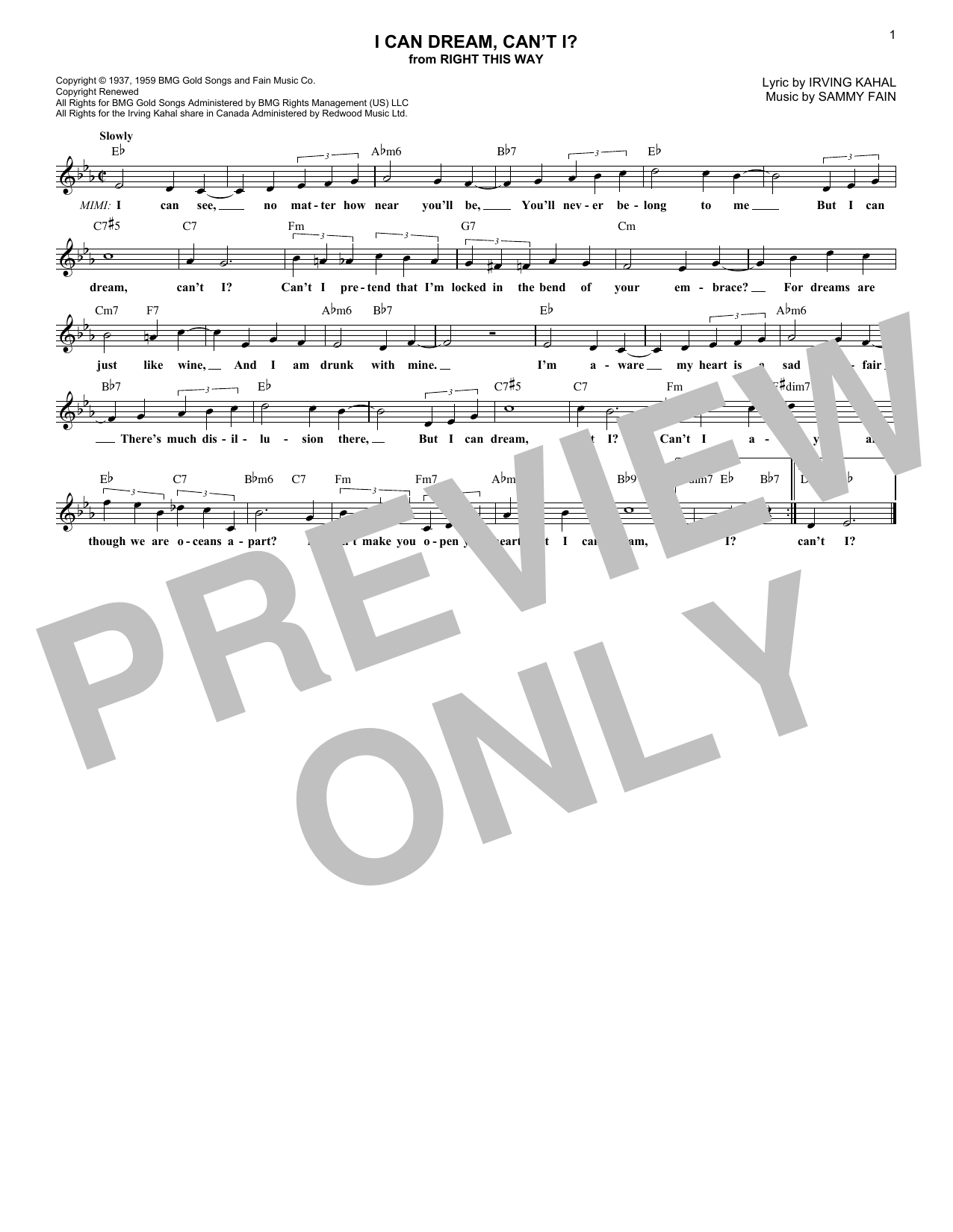 Produktbild zu: I Can Dream, Can't I? (from Right This Way)