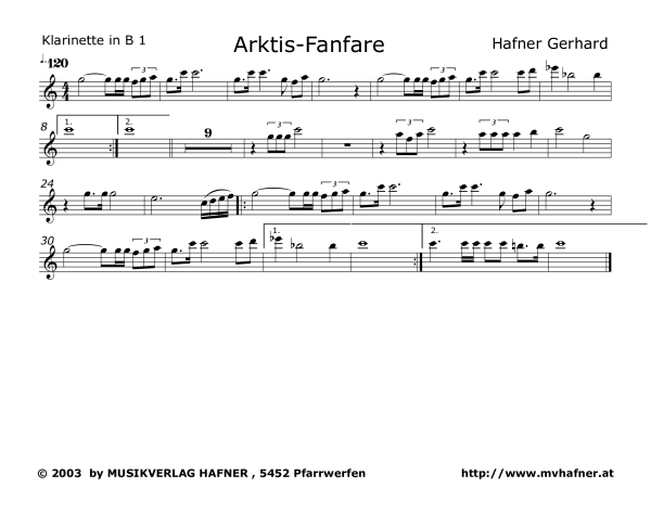 Product gallery: Page 1 of 8 Arktis-Fanfare, , (Clarinet Quintet)