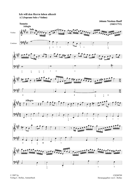 gallery: Ich will den Herrn loben allezeit, , (Sopran, Violine und Continuo)