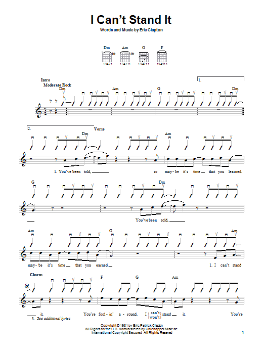 Product gallery: Page 1 of 1 I Can't Stand It, Eric Clapton
