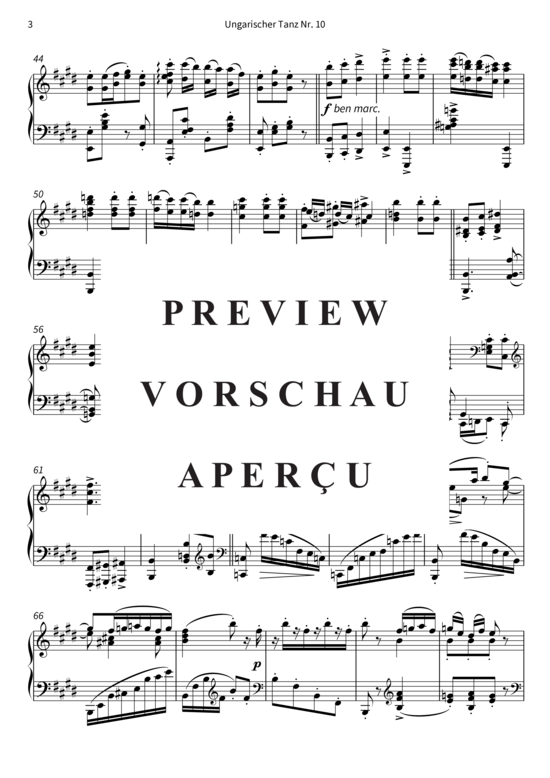 Produktgalerie: Seite 6 von 7 Ungarischer Tanz Nr. 10 , , Klavier Solo