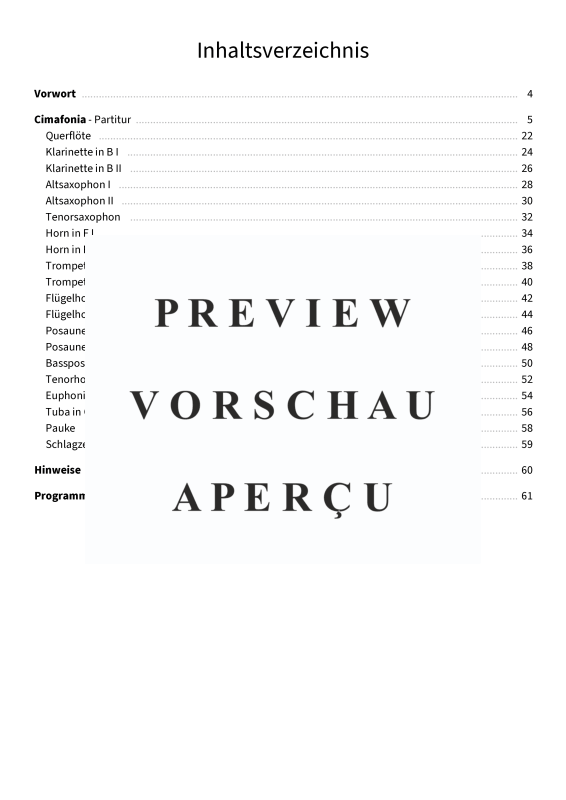 Produktgalerie: Seite 5 von 11 Cimafonia - Sinfonische Dichtung für Blasorchester, , Großes Blasorchester