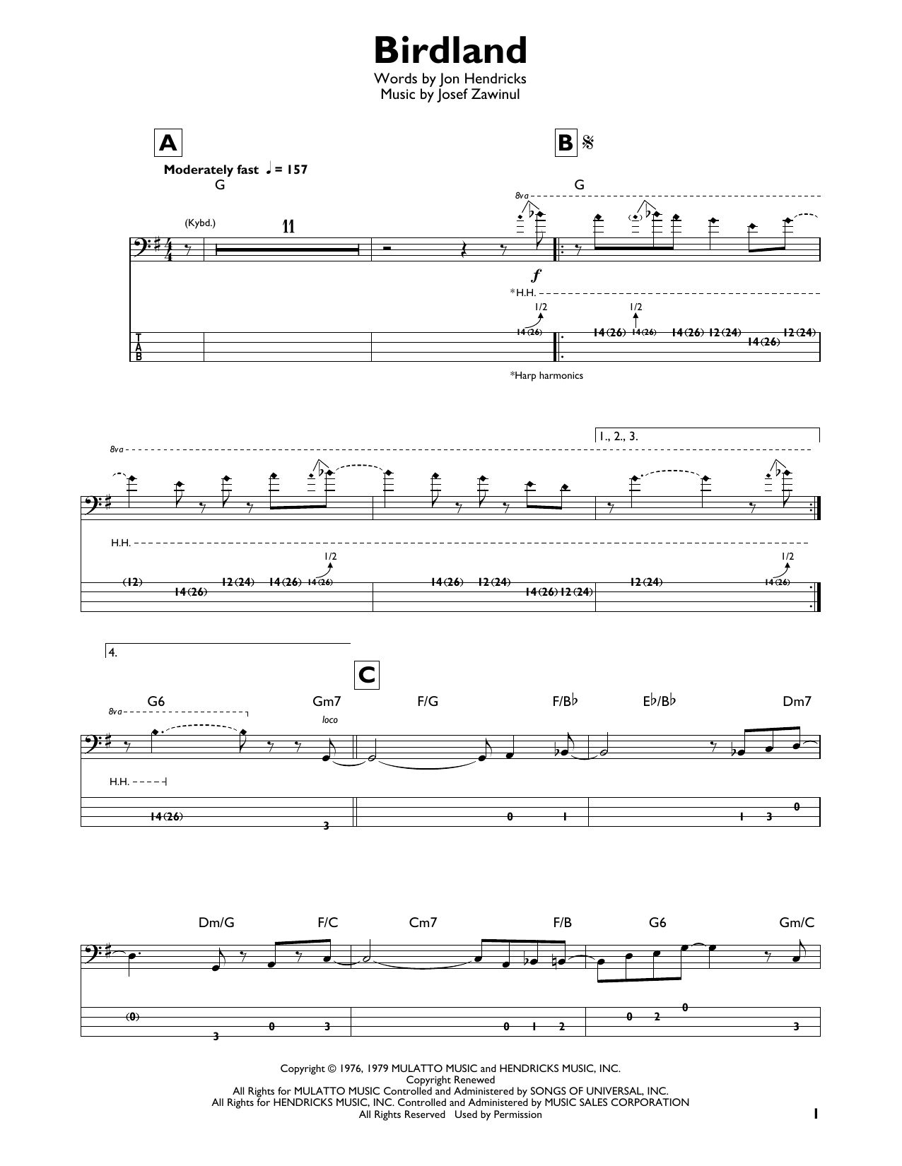 Produktgalerie: Seite 1 von 1 Birdland, Weather Report, E-Bass, Gitarre