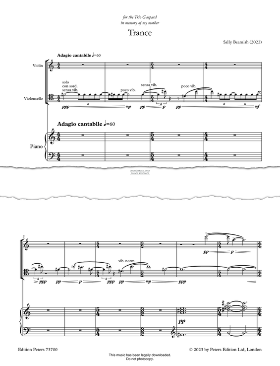 Produktgalerie: Seite 1 von 1 Trance, Sally Beamish, Klavier, Violine, Violoncello