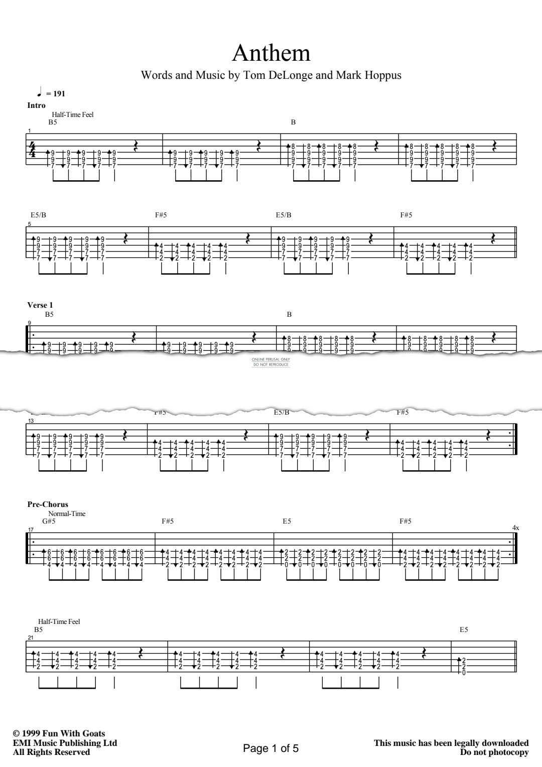 Product gallery: Page 1 of 1 Anthem, Blink 182
