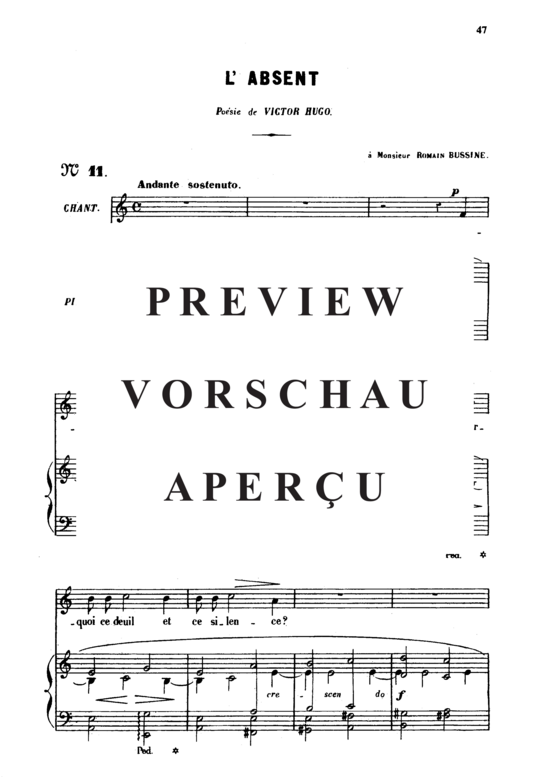 Product gallery: Page 2 of 6 L'absent Op.5 No.3, , Medium Voice and Piano