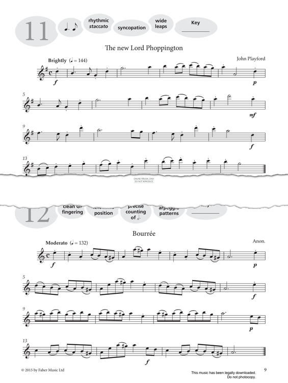 Product gallery: Page 1 of 1 Study No.12 Bourrée (from 'More Graded Studies For Flute Book One'), Anon