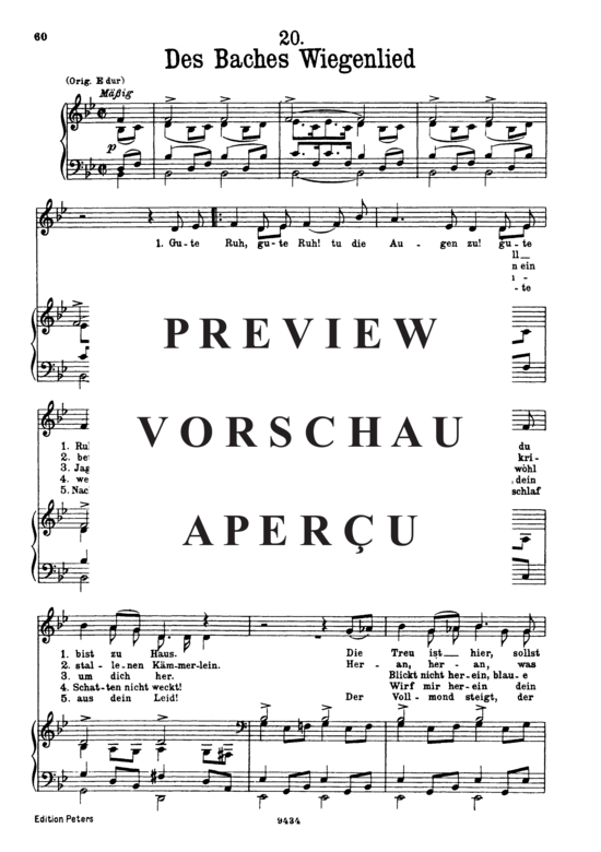 gallery: Des Baches Wiegenlied, D.795-20 (Die Schöne Müllerin) , ,  (Gesang tief + Klavier)