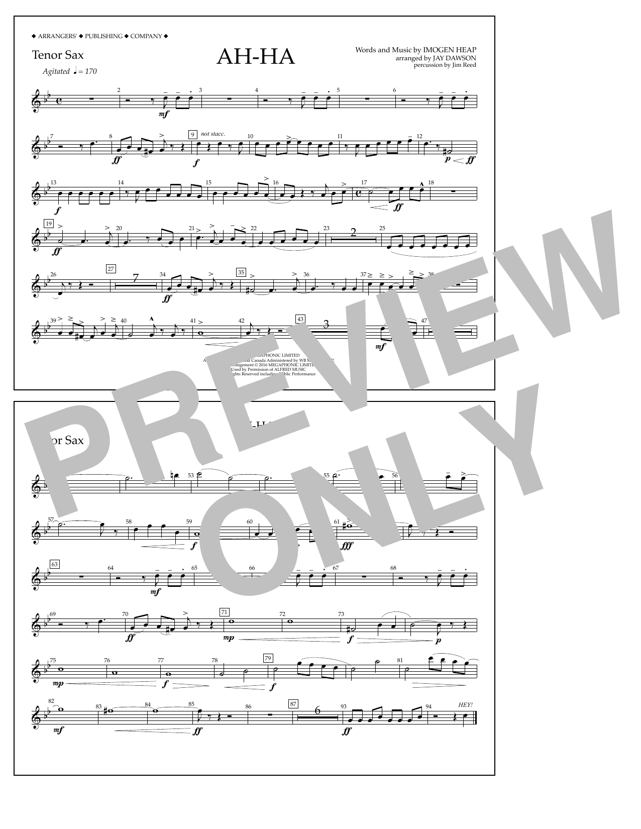 Product picture to: Ah-ha - Tenor Sax