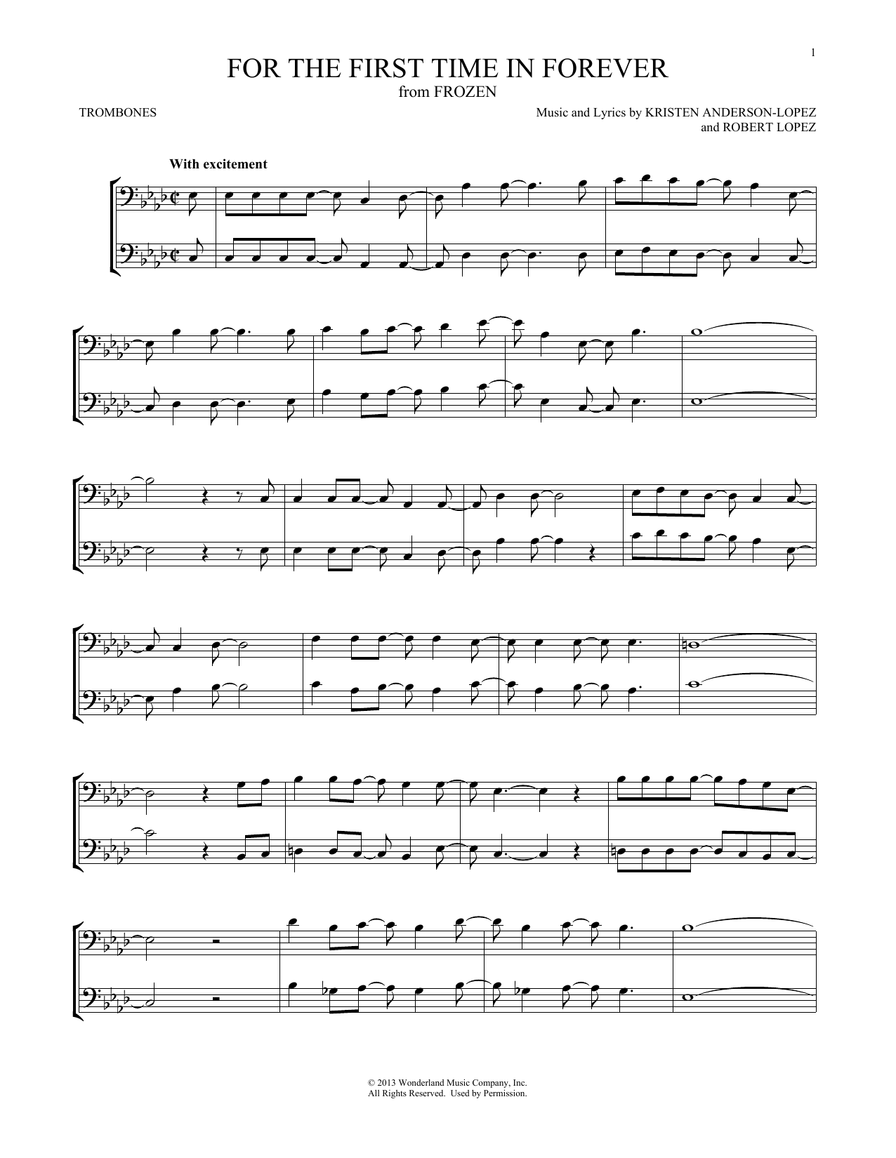 Product gallery: Page 1 of 1 For The First Time In Forever (from Frozen), Kristen Bell & Idina Menzel