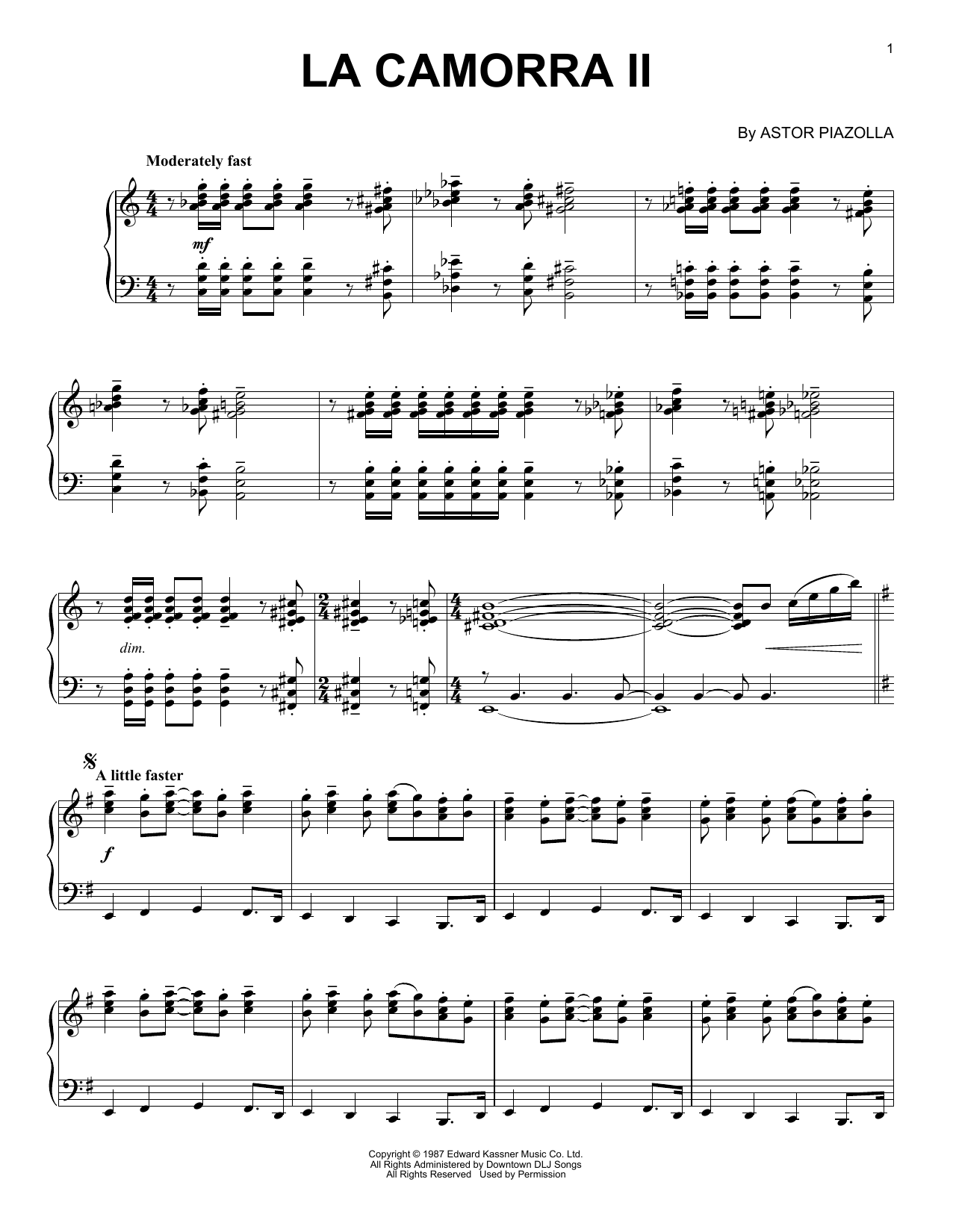 Produktgalerie: Seite 1 von 1 La Camorra II, Astor Piazzolla, Klavier