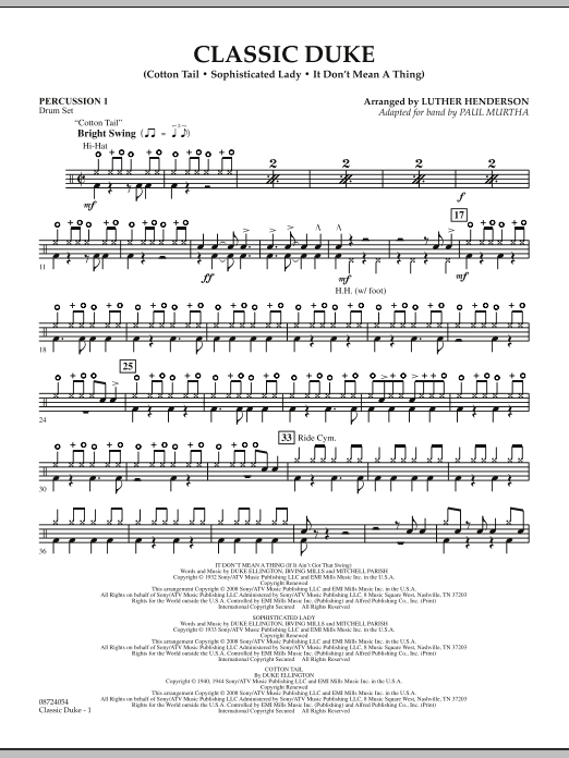 Produktgalerie: Seite 1 von 1 Classic Duke - Percussion 1, Paul Murtha, Ensemble