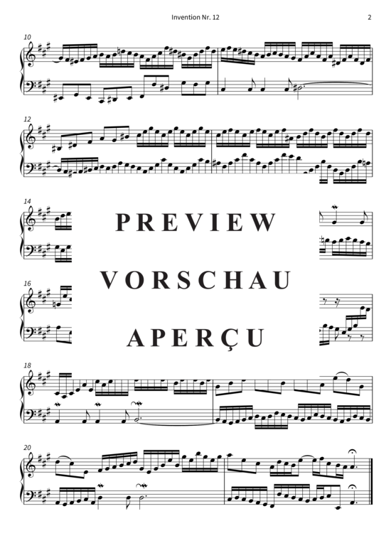 Produktgalerie: Seite 5 von 5 Invention Nr. 12 - BWV 783 , , Klavier Solo