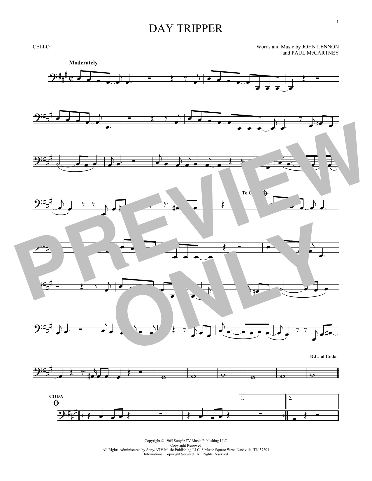 Produktgalerie: Seite 1 von 1 Day Tripper, The Beatles, Violoncello