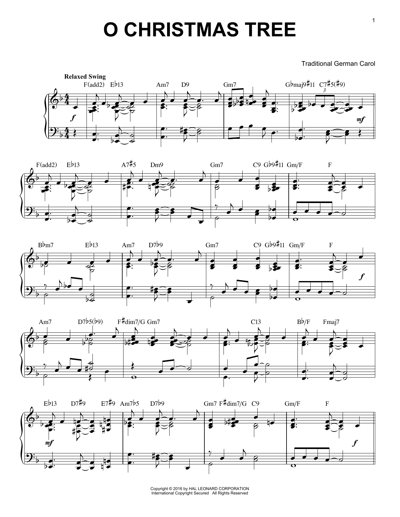Product gallery: Page 1 of 1 O Christmas Tree [Jazz version] (arr. Brent Edstrom), Traditional German Carol