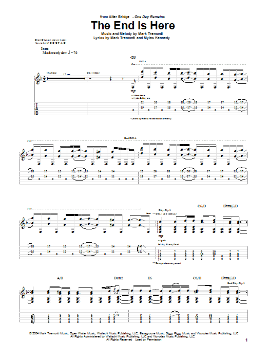 Produktgalerie: Seite 1 von 1 The End Is Here, Alter Bridge, Gitarre