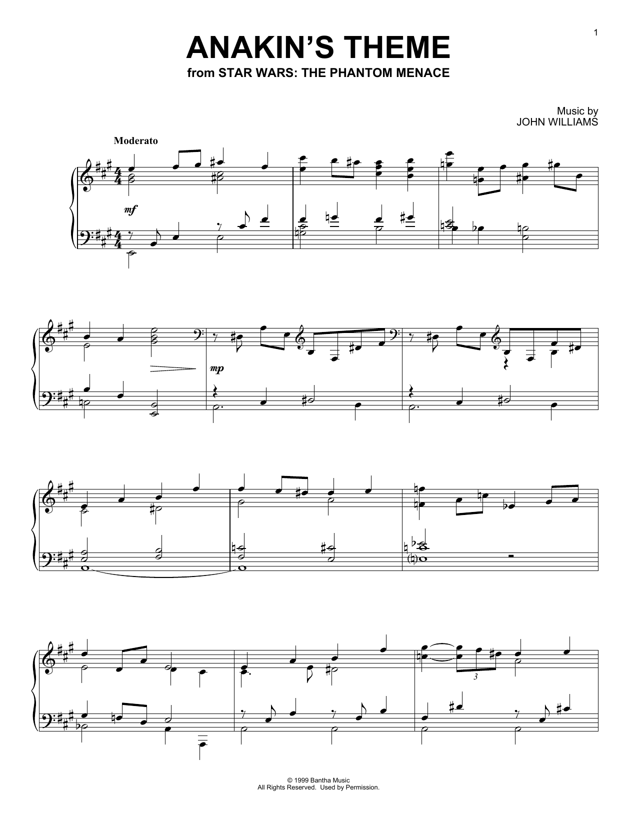 Produktbild zu: Anakin's Theme (from Star Wars: The Phantom Menace)