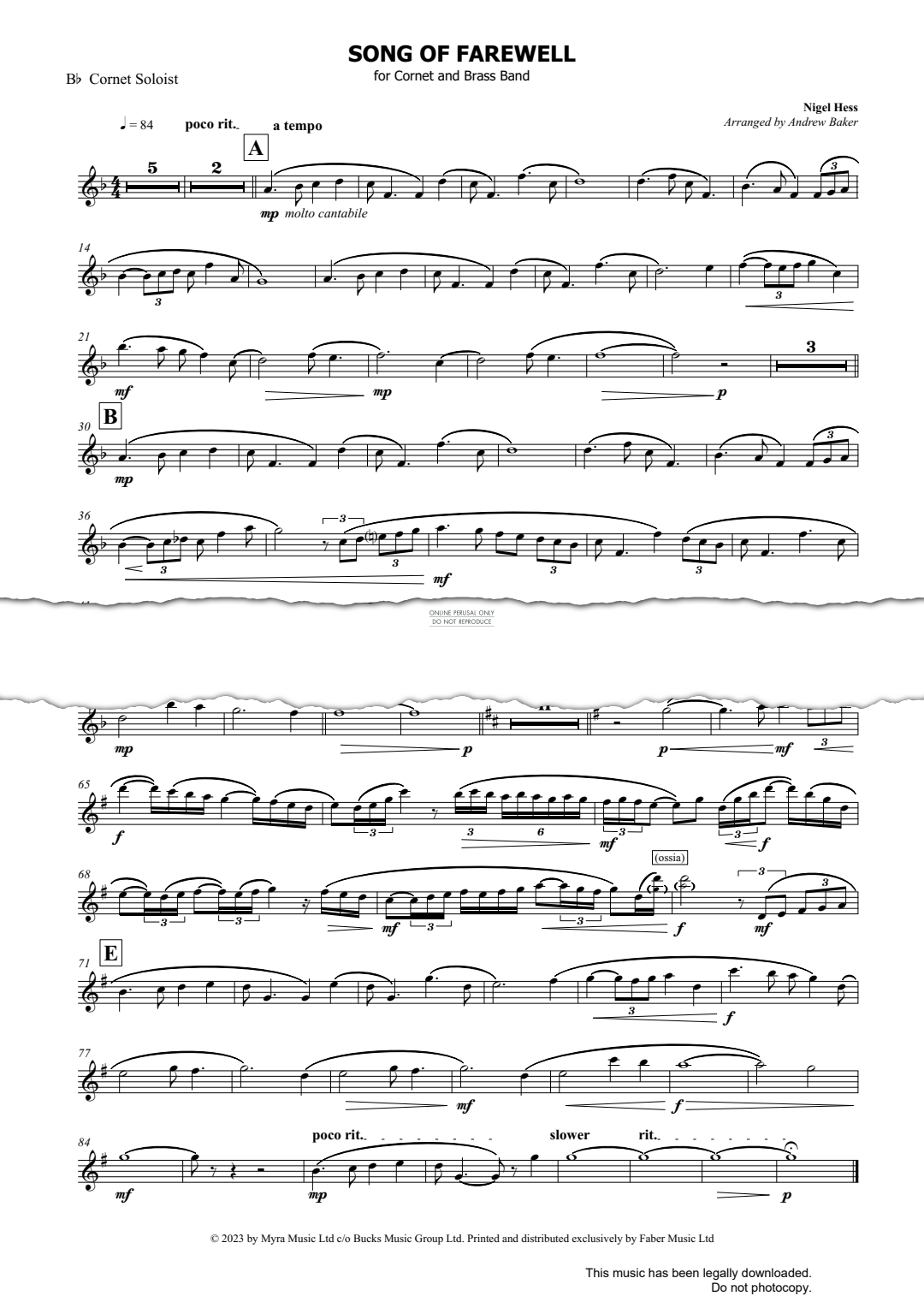 Product gallery: Page 1 of 1 Song Of Farewell, Nigel Hess