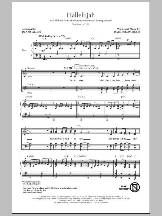 Product picture to: Hallelujah (arr. Dennis Allen)