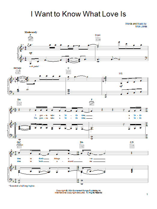 Produktgalerie: Seite 1 von 1 I Want To Know What Love Is, Mariah Carey, Gesang, Gitarre, Klavier