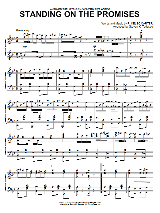 Product gallery: Page 1 of 1 Standing On The Promises [Ragtime version], Steven Tedesco