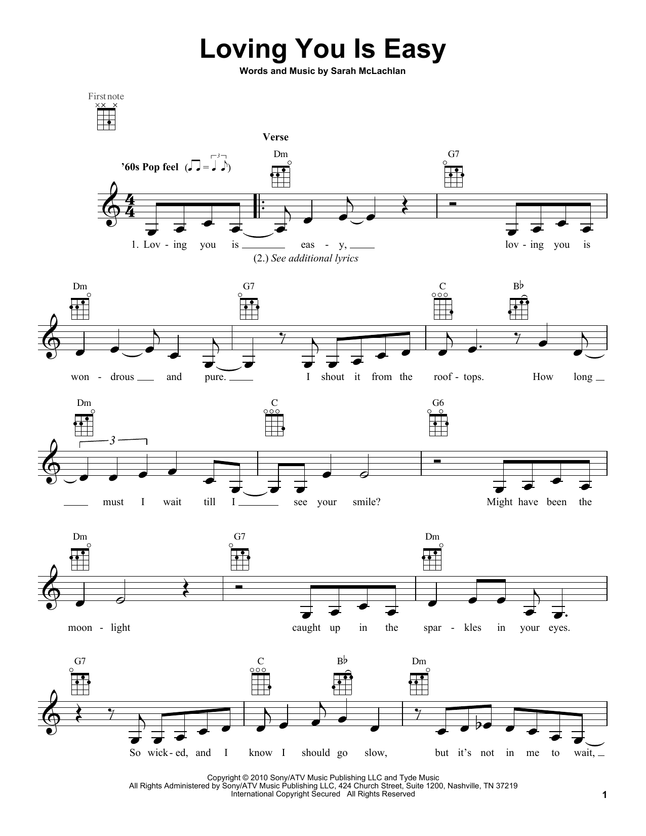 Product gallery: Page 1 of 1 Loving You Is Easy, Sarah McLachlan
