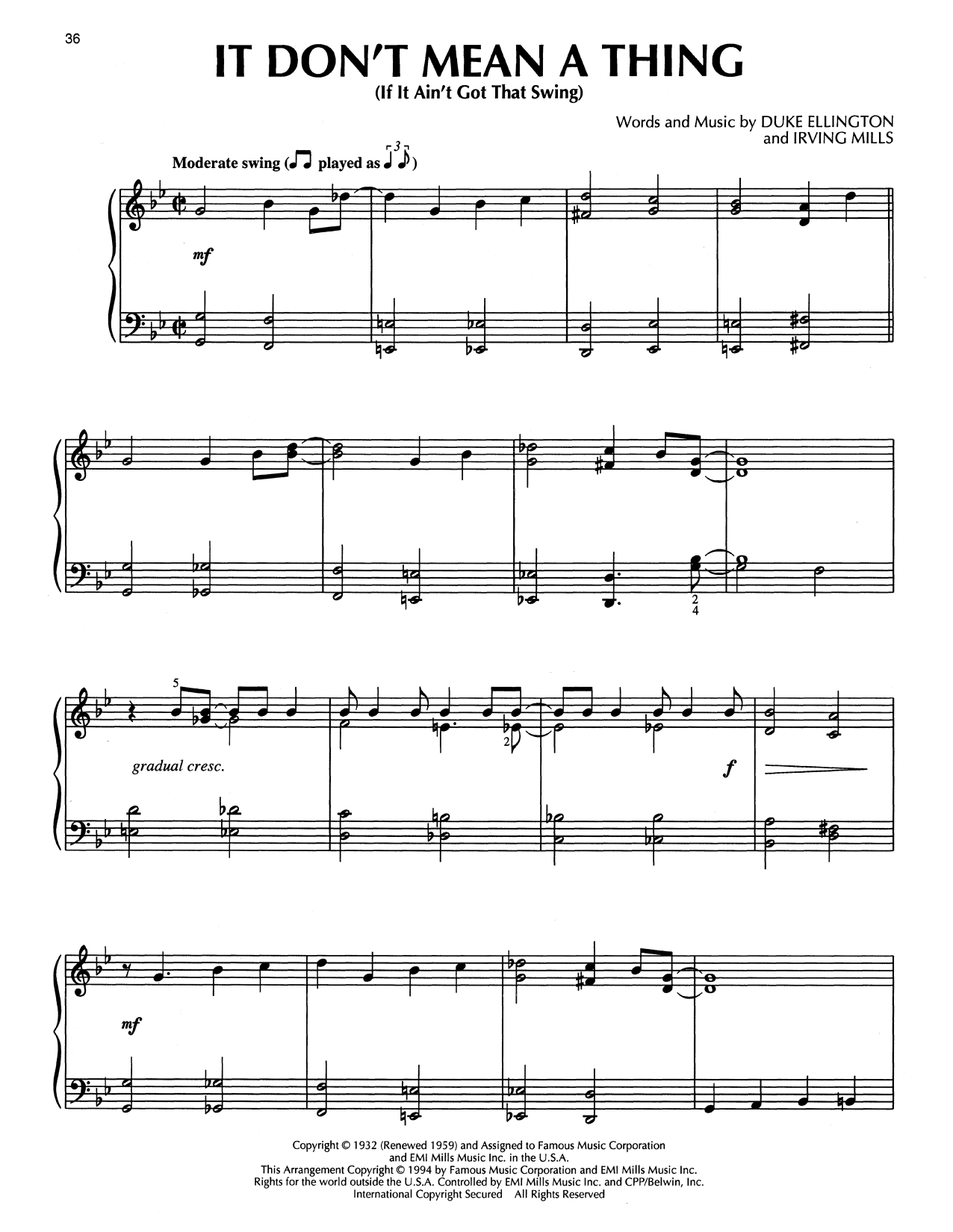 Produktbild zu: It Don't Mean A Thing (If It Ain't Got That Swing) (arr. Bill Boyd)