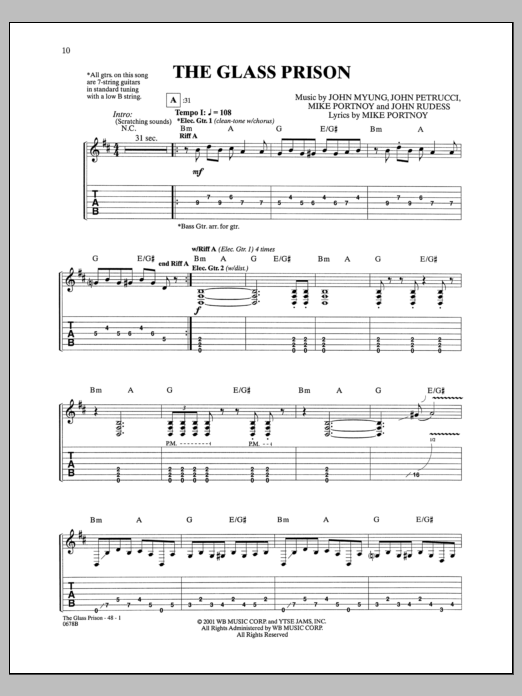 Produktgalerie: Seite 1 von 1 The Glass Prison, Dream Theater, Gitarre