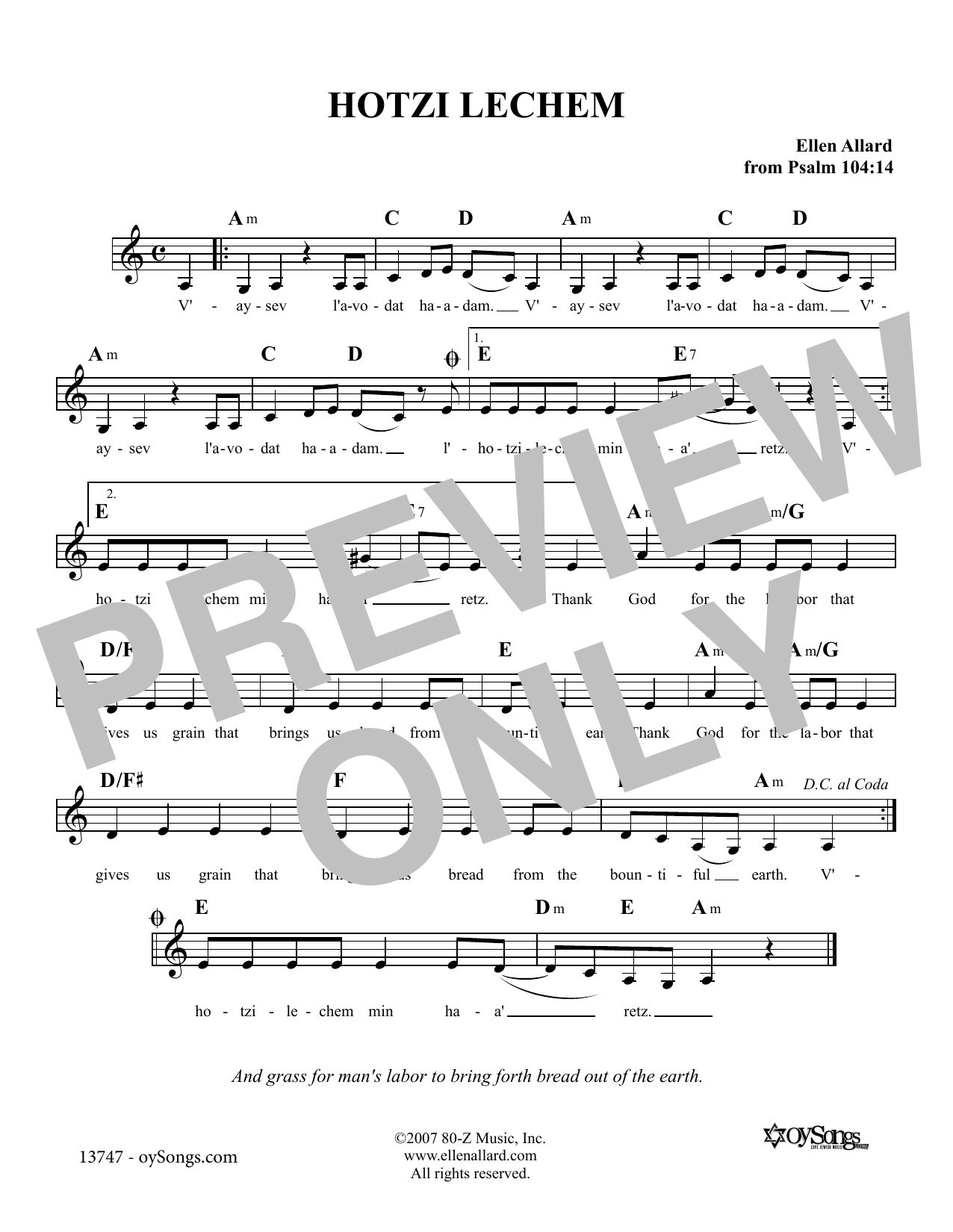 Produktgalerie: Seite 1 von 1 Hotzi Lechem, Ellen Allard, Melodieinstrument