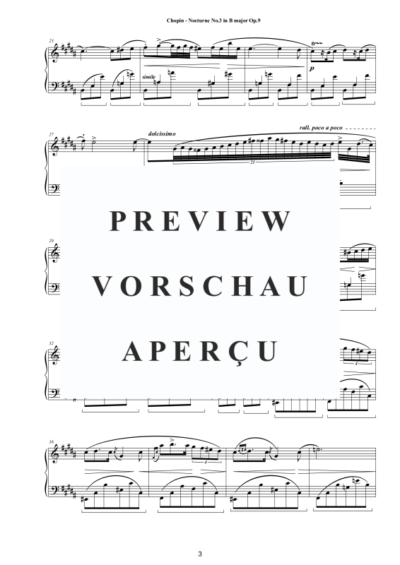 Produktgalerie: Seite 4 von 11 Nocturne Nr. 3 H-Dur Op. 9, , Klavier Solo