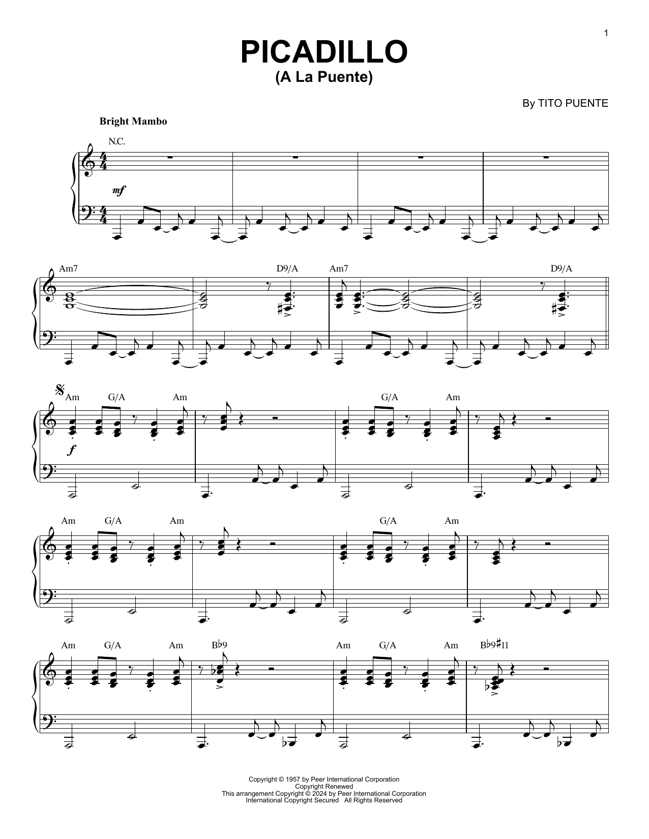 Produktgalerie: Seite 1 von 1 Picadillo (a la Puente) (arr. Brent Edstrom), Tito Puente, Klavier