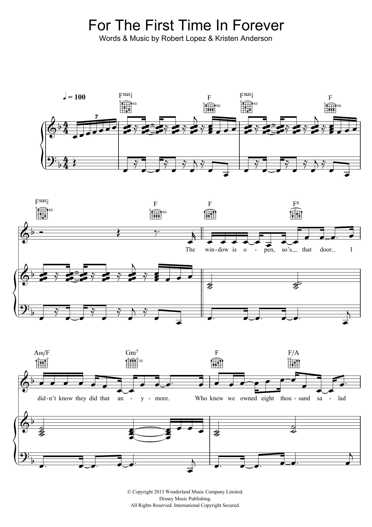Produktbild zu: For The First Time In Forever (from Frozen)