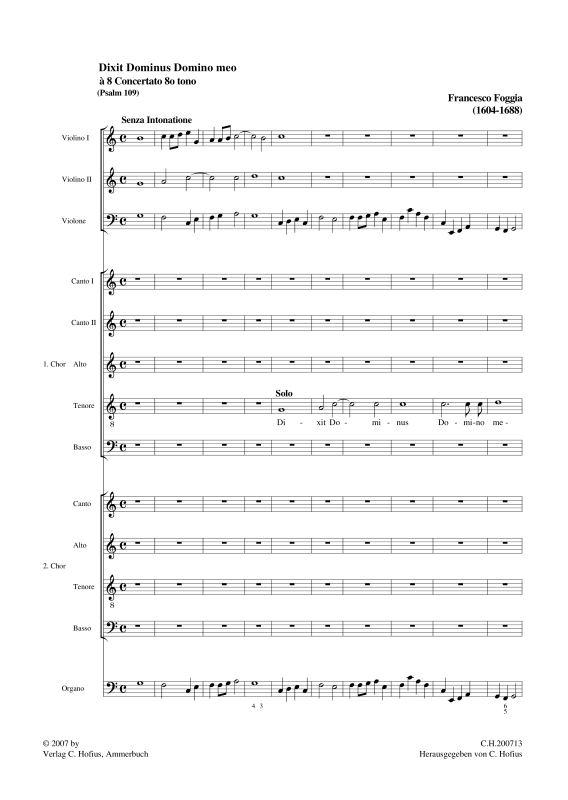 gallery: Dixit Dominus , , (Gemischtes Ensemble 9 Stimmen, 2 Vioilinen, Violone und BC)