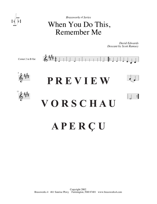 Produktgalerie: Seite 7 von 9 When You Do This Remember Me, , (2xTrompete in B, Horn in F, Posaune)