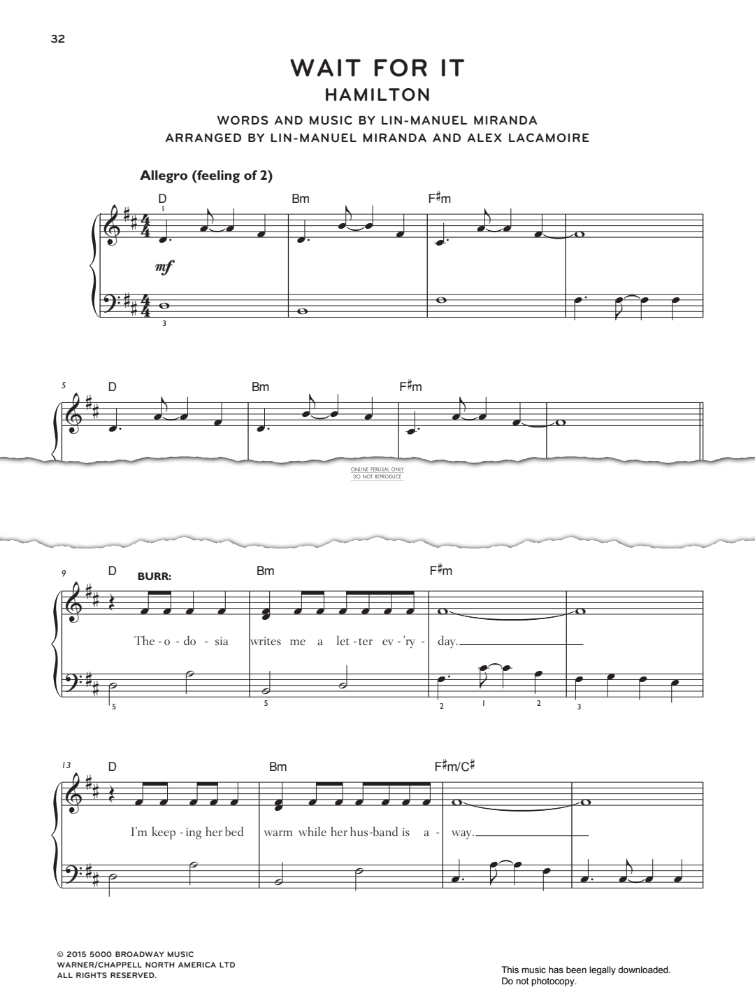 Produktgalerie: Seite 1 von 1 Wait For It, Lin-Manuel Miranda, Gesang, Gitarre, Klavier