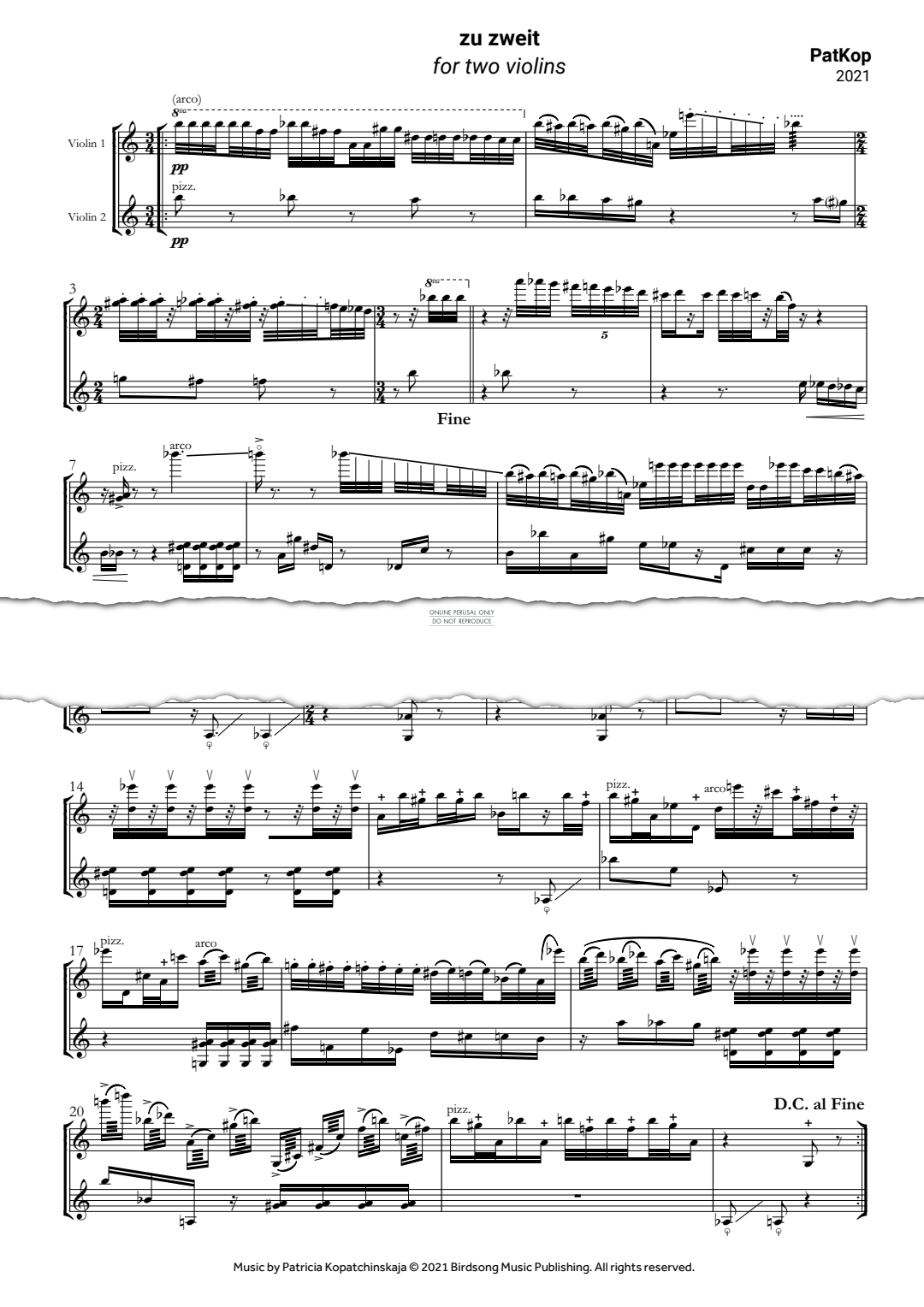 Produktgalerie: Seite 1 von 1 zu zweit, PatKop, Violine