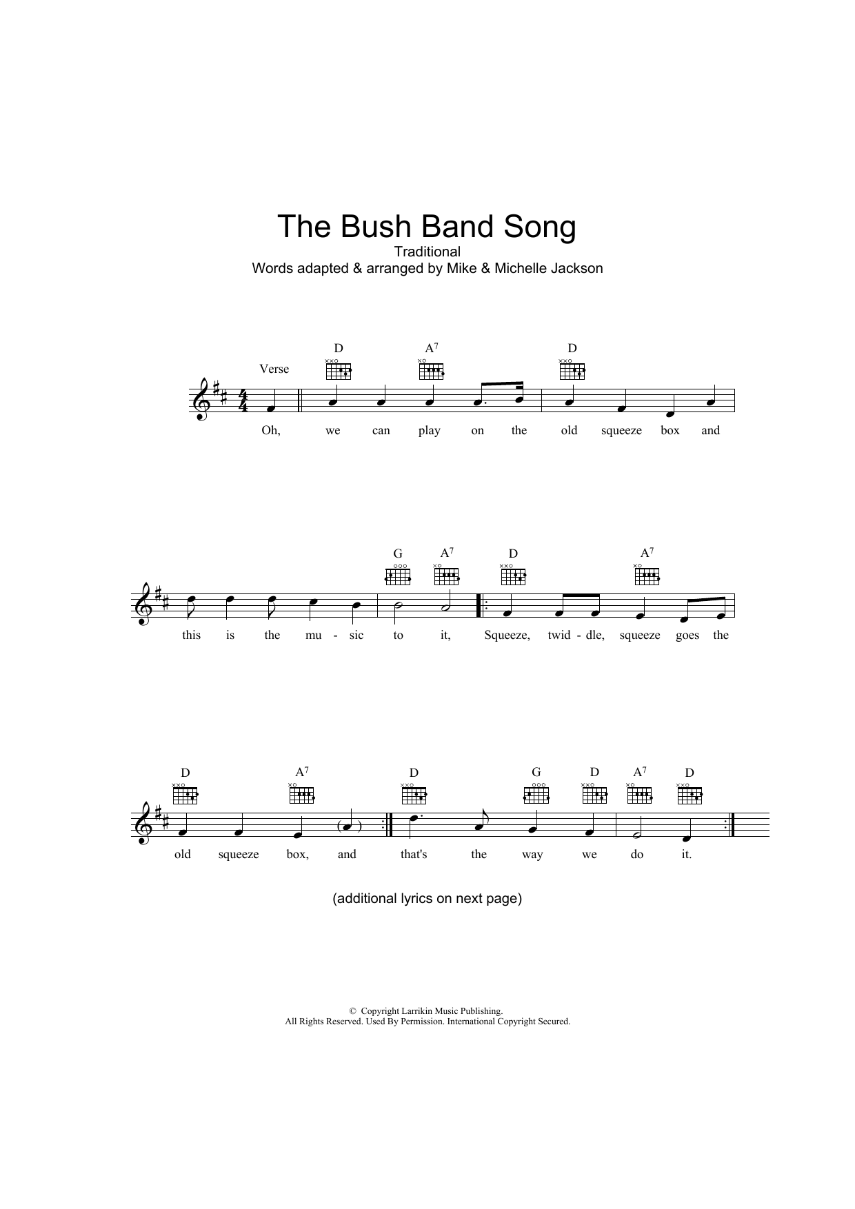 Product picture to: The Bush Band Song