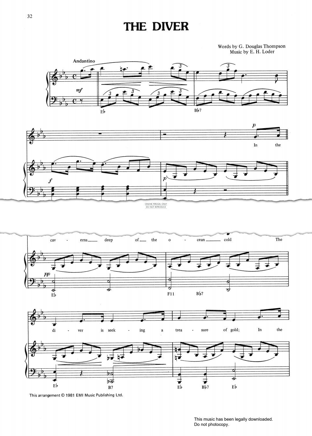 The Diver - Noten von Edward Loder - fbd-37977 | notendownload