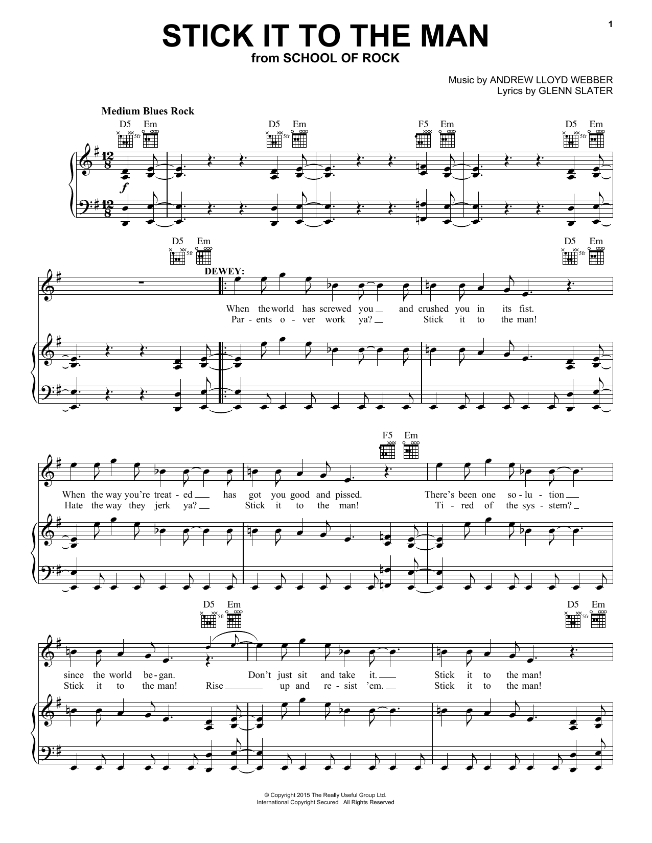 Produktbild zu: Stick It To The Man (from School of Rock: The Musical)
