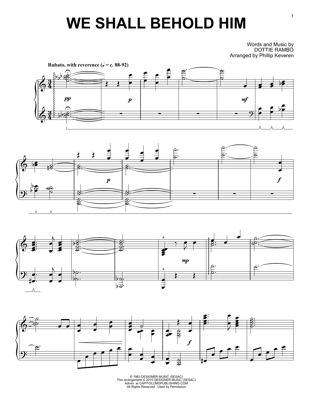 Produktbild zu: We Shall Behold Him (arr. Phillip Keveren)