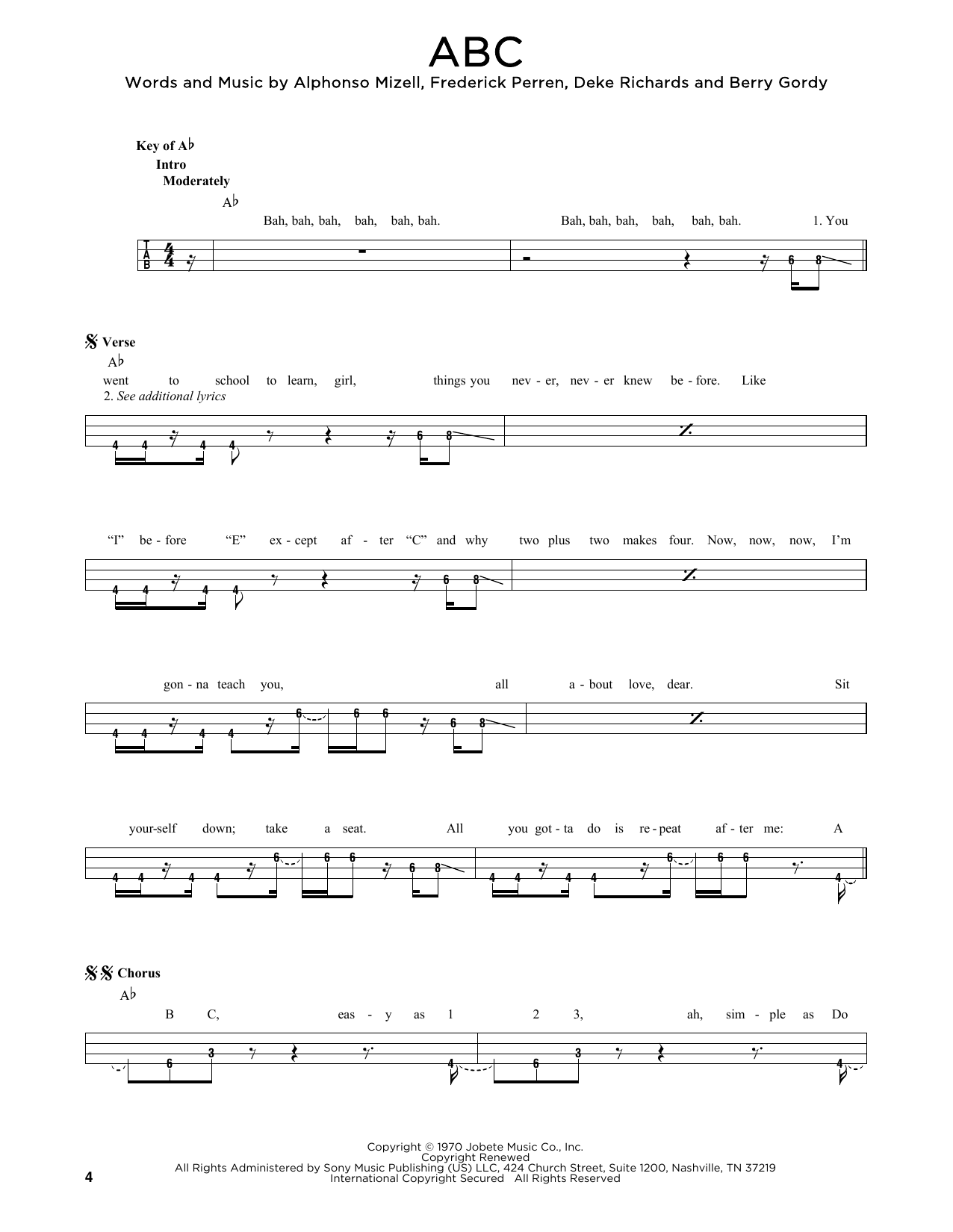 Produktgalerie: Seite 1 von 1 ABC, The Jackson 5, E-Bass, Gitarre