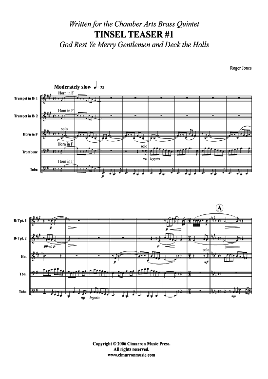 Produktbild zu: Tinsel Teaser 1 God Rest Ye Merry Gentleman, Deck the Halls